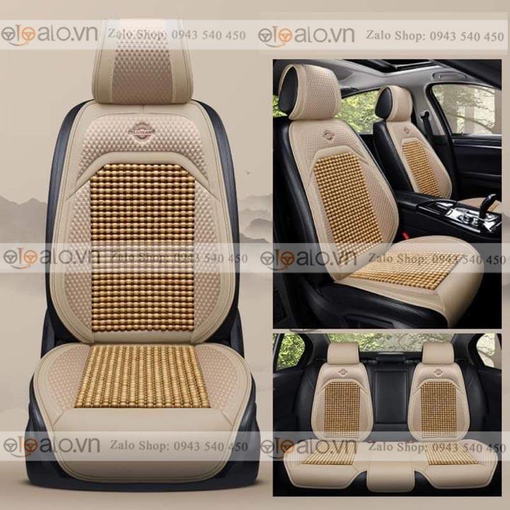 Áo trùm lót bọc ghế da xe ô tô Mitsubishi Attrage da hạt gỗ tự nhiên v