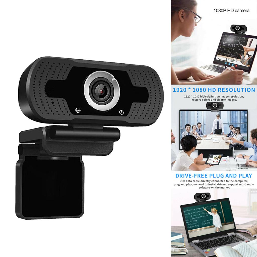 1080P Webcam with Microphone, HD PC Webcam Laptop Plug and Play USB Webcam Streaming Computer Web Camera for Video Calling Recording Conferencing