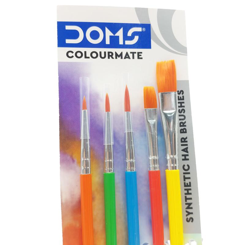 Bộ 5 Cây Cọ Vẽ Tổng Hợp Flat &amp; Round - DOMS Colormate 8339