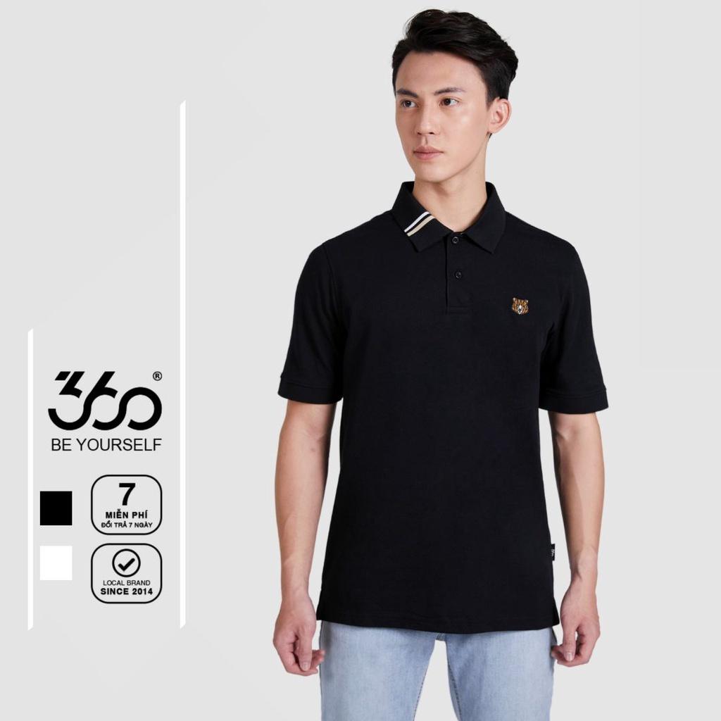 Áo polo nam cổ bẻ thêu họa tiết gấu 360 Boutique cotton cao cấp 3 màu basic - POHOL311