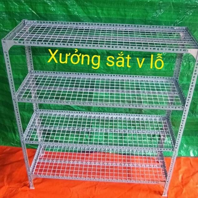 Kệ sắt v Lỗ ( lưới sắt ô vuông) Rộng 40cm x Dài 1M ( cao 60-80-1m-1,2M-1,5M) nhiều tầng