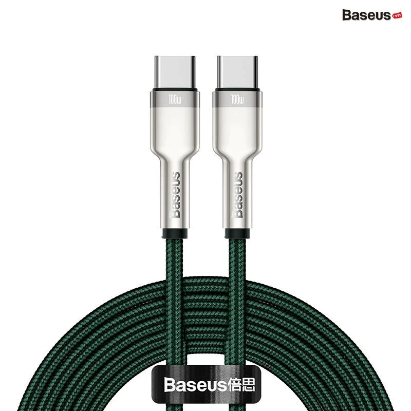 Cáp sạc siêu nhanh 100W Baseus Cafule Series Metal Data Cable Type-C to Type-C - hàng nhập khẩu