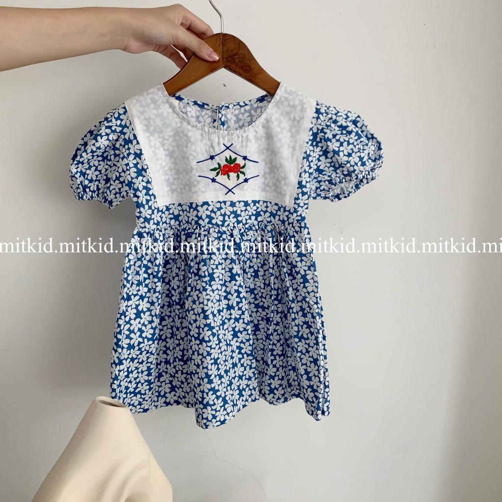 Váy họa tiết cho béVáy chất thô cổ bèo SIÊU DỄ THƯƠNG cho bé gái