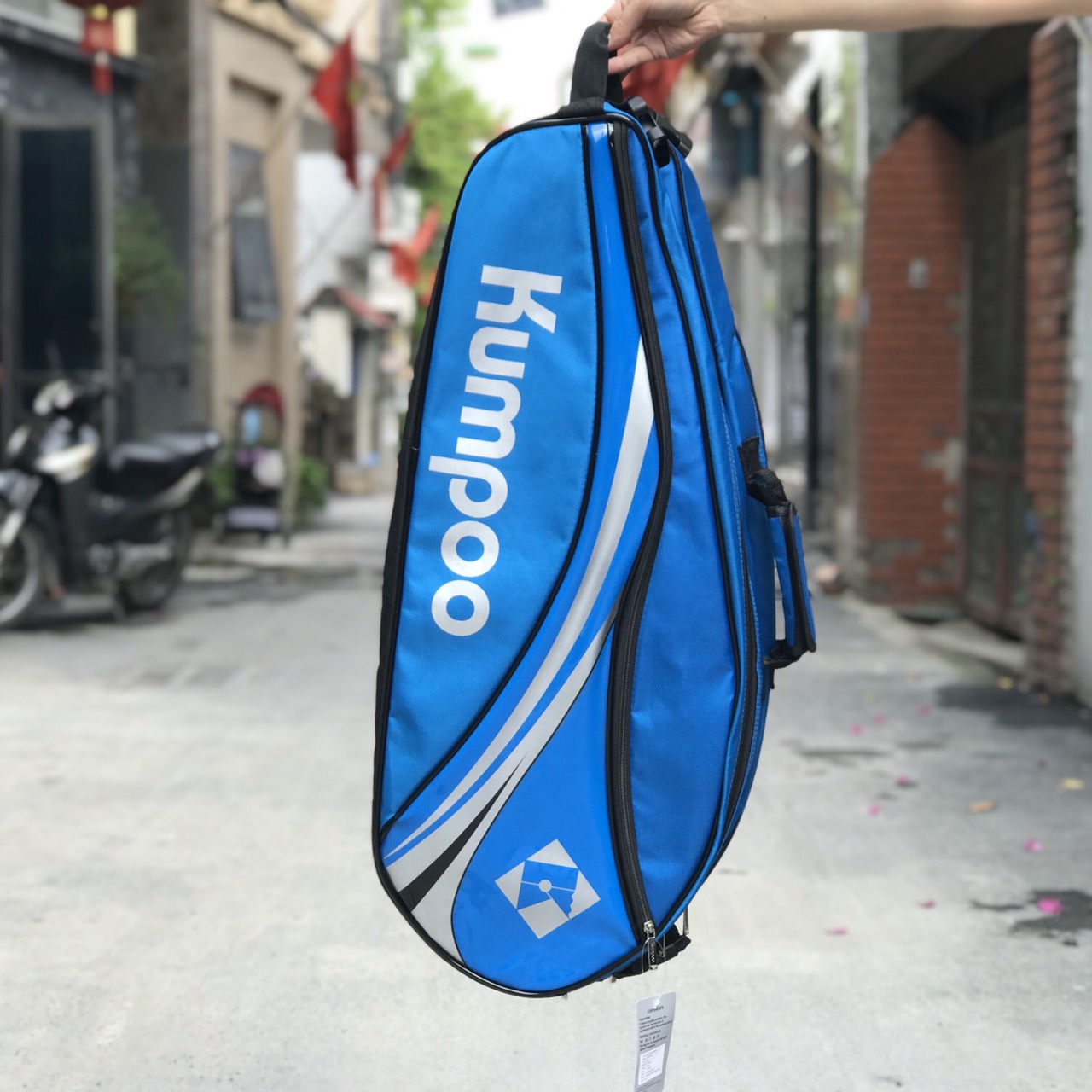 Túi đựng vợt cầu lông Kumpoo, bao vợt dài kumpoo 3 ngăn KGS-26S, chống nước, ngăn đựng giày riêng biệt, hàng công ty