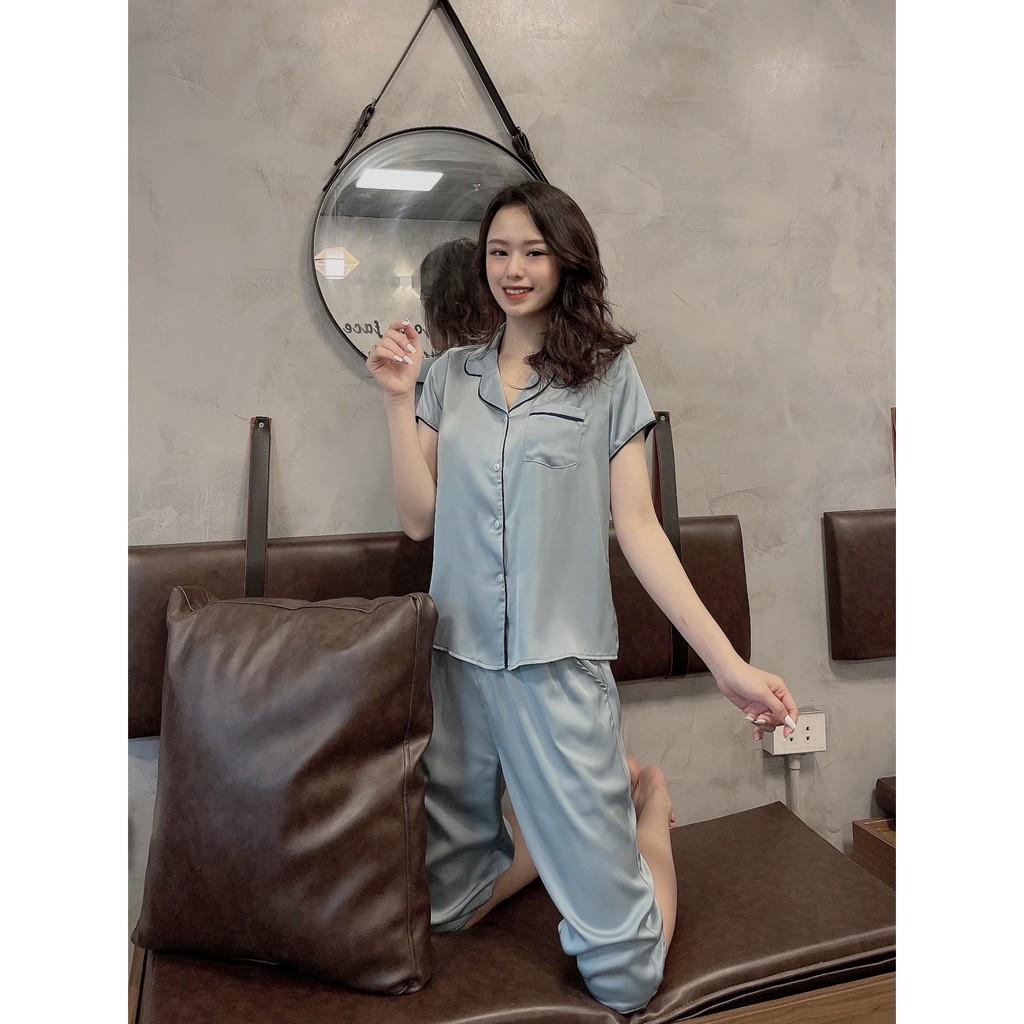 Pijama lụa trơn cao cấp mặc nhà . Bộ đồ ngủ trơn đơn giản, form dáng trẻ trung phù hợp với mọi lứa tuổi