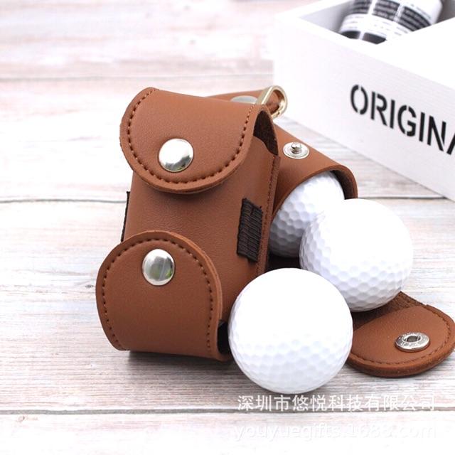 Túi đựng bóng và tee golf chất liệu da