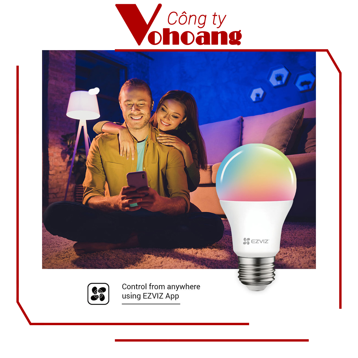 Bóng Đèn Thông Minh Ezviz LB1-Color (đèn màu) kết nối WiFi điều chỉnh độ sáng qua App - Hàng Chính Hãng