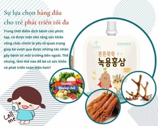 thực phẩm bổ sung - nước uống hồng sâm chunho nhung hươu trái cây chunho - tăng sức đề kháng - dành cho trẻ em - solife ncare 3