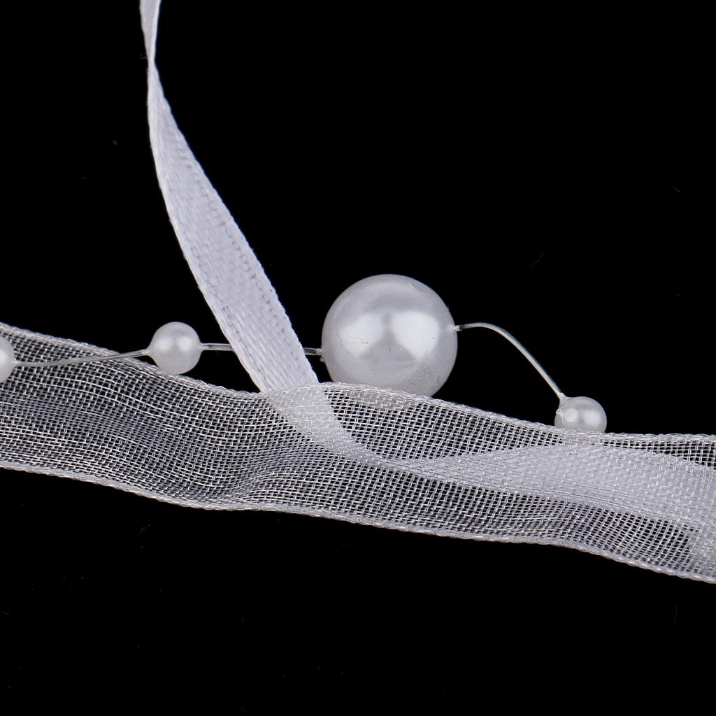 2X10 M Dây Đính Hạt Ruy Băng, Ngọc Trai, Dây Nơ Và Ruy Băng