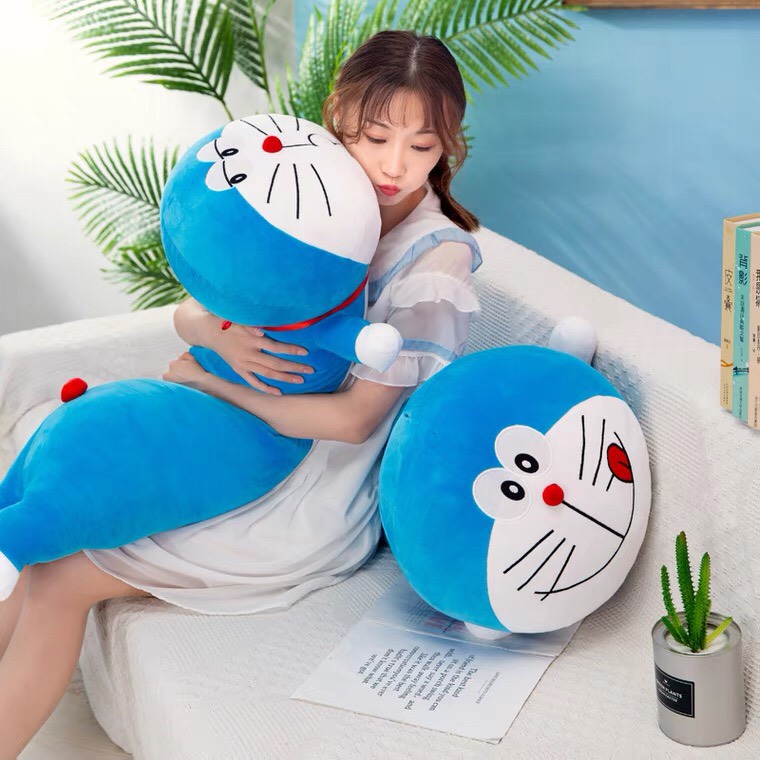 Thú nhồi bông ICHIGO , gối ôm Doremmon nằm Size bự (BIỂU CẢM NGẪU NHIÊN)