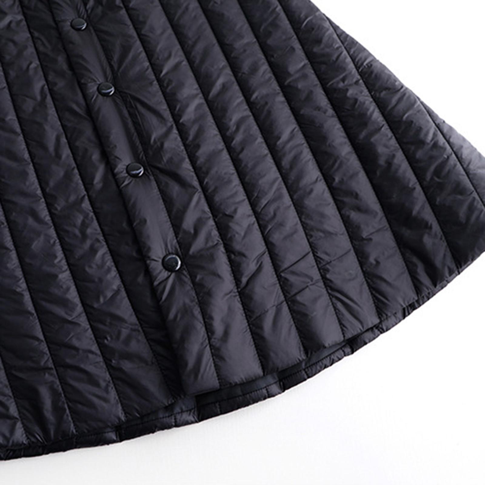 Winter Women's Down Cotton Skirt High Waist Casual Black Long Skirt for Women Thick Warm Female Padded Skirts
