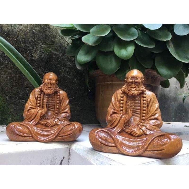 TƯỢNG sư tổ ngồi thiền gỗ vàng thơm