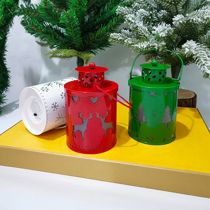 Lồng nến sắt trang trí giáng sinh nhiều màu Noel