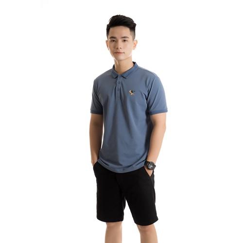 Áo polo nam in logo King Luxury bo gân cotton cá sấu cổ bẻ tay ngắn PL09