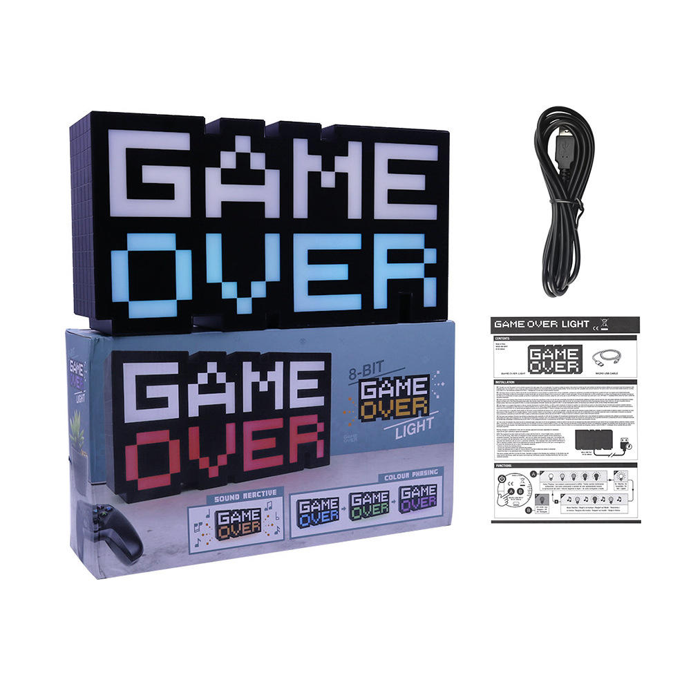 Đèn Trang Trí Điều Khiển Bằng Giọng Nói 7 Màu Msj Game Over Sign Voice Control