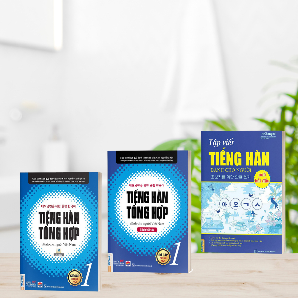 Sách - Combo Tiếng Hàn Tổng Hợp Sơ Cấp 1 (Giáo Trình In Trắng Đen + Sách Bài tập) Và Vở Tập Viết Tiếng Hàn (MC)