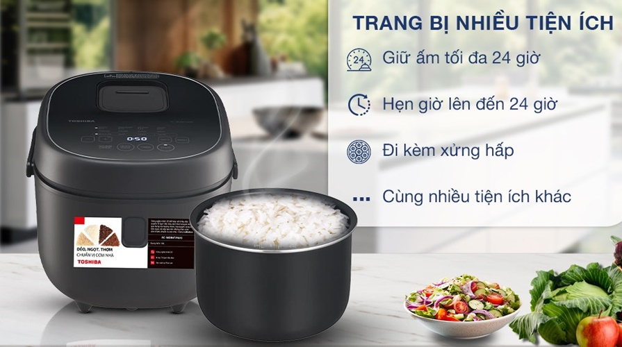 NỒI CƠM ĐIỆN TỬ 1.8L TOSHIBA RC-18DR4TVN - Hàng chính hãng