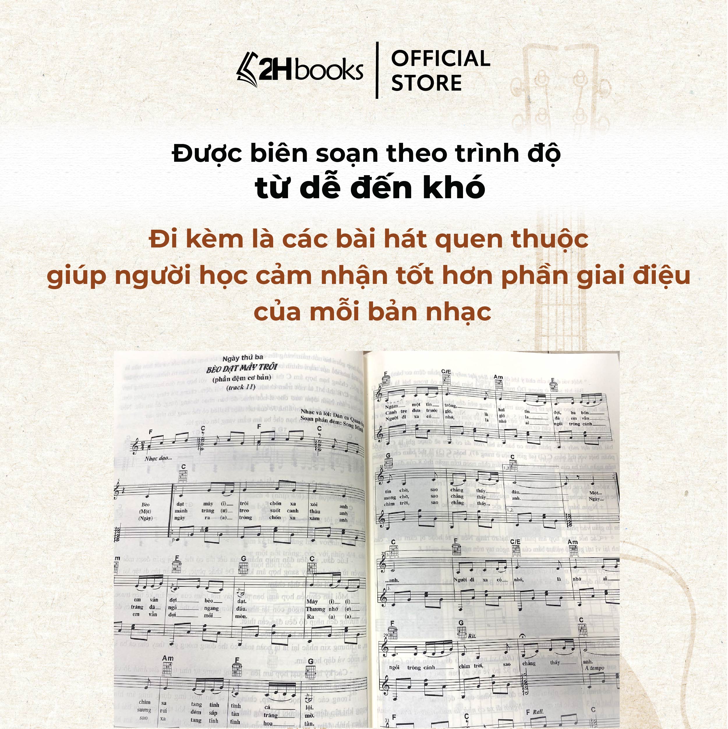 Sách học guitar, Sách 36 ngày biết đệm guitar, tự học guitar cơ bản, giáo trình guitar, học đàn guitar- 2HBooks