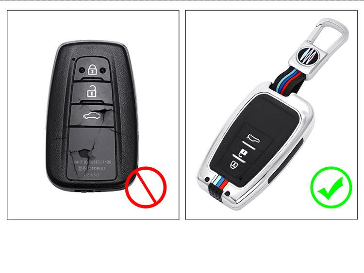 Ốp bảo vệ chìa khóa xe TOYOTA 4 nút bằng hợp kim cao cấp sang trọng PKXH-183
