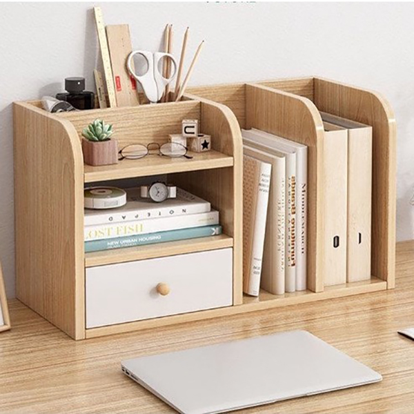 Kệ Sách Gỗ MDF Để Bàn 5 Ngăn 1 Ngăn Kéo, Tủ Hồ Sơ Tài Liệu Để Phòng Làm Việc Cao Cấp