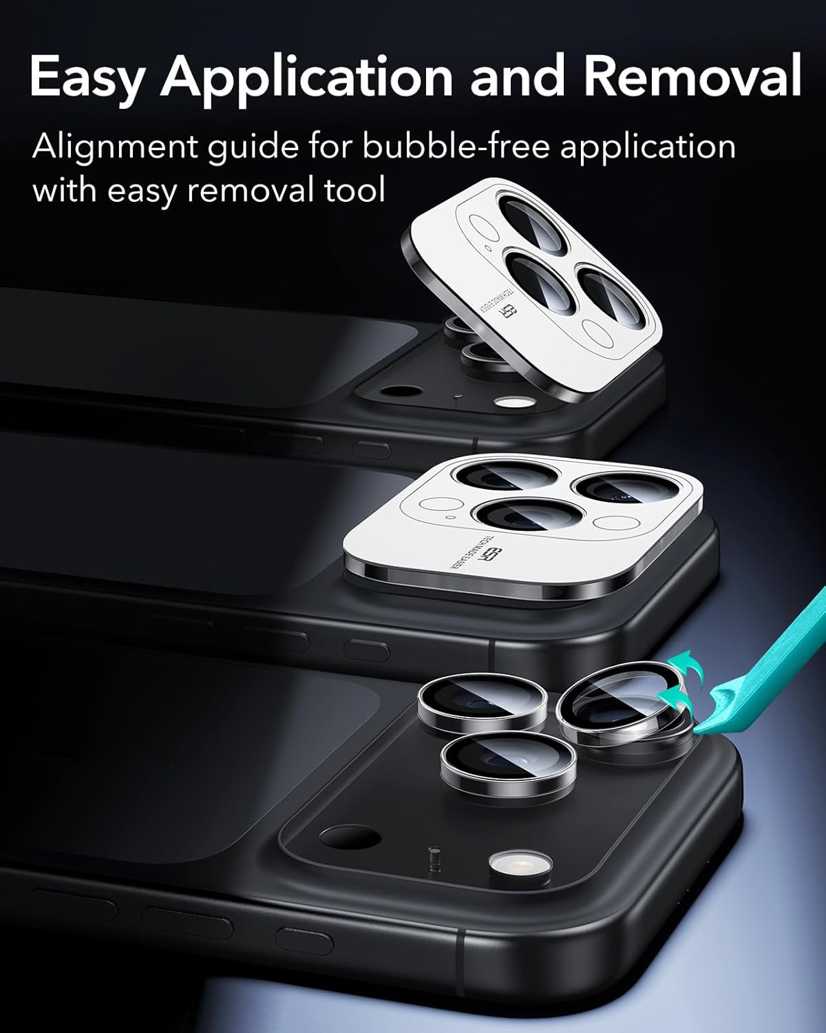 Kính cường lực siêu mỏng bảo vệ ống kính camera cho iPhone 17 Pro Max / iPhone 17 Pro ESR Armorite Camera Lens Protector - Hàng Chính Hãng