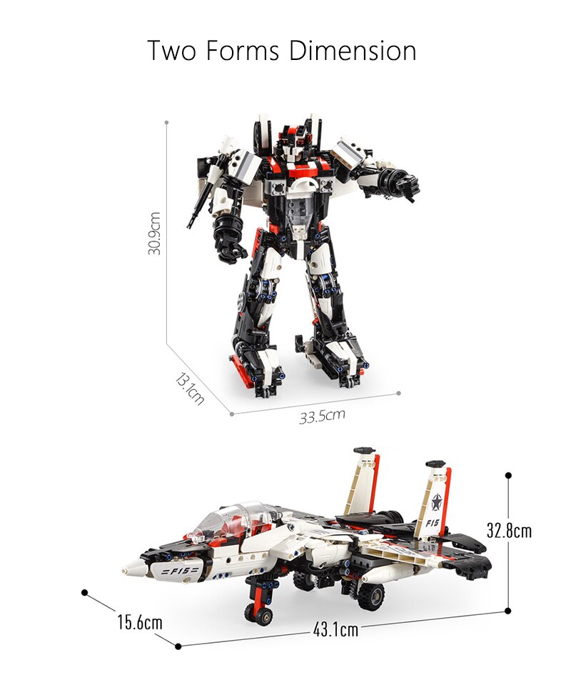 Đồ chơi lắp ráp 2 trong 1 robot và máy bay tiêm kích có điều khiển chạy từ xa C61030W