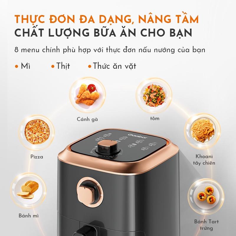 Nồi chiên không dầu GAABOR GA-M45A02 màu đen dung tích 4.5L công suất 1200W hẹn giờ đến 60 phút - Hàng chính hãng