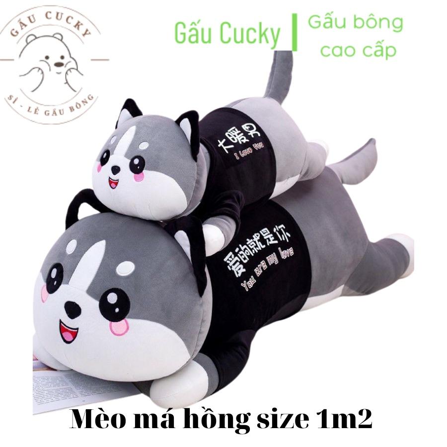 Gấu bông mèo Alsaka má hòng dễ thương Size 1m2  kèm ảnh thật