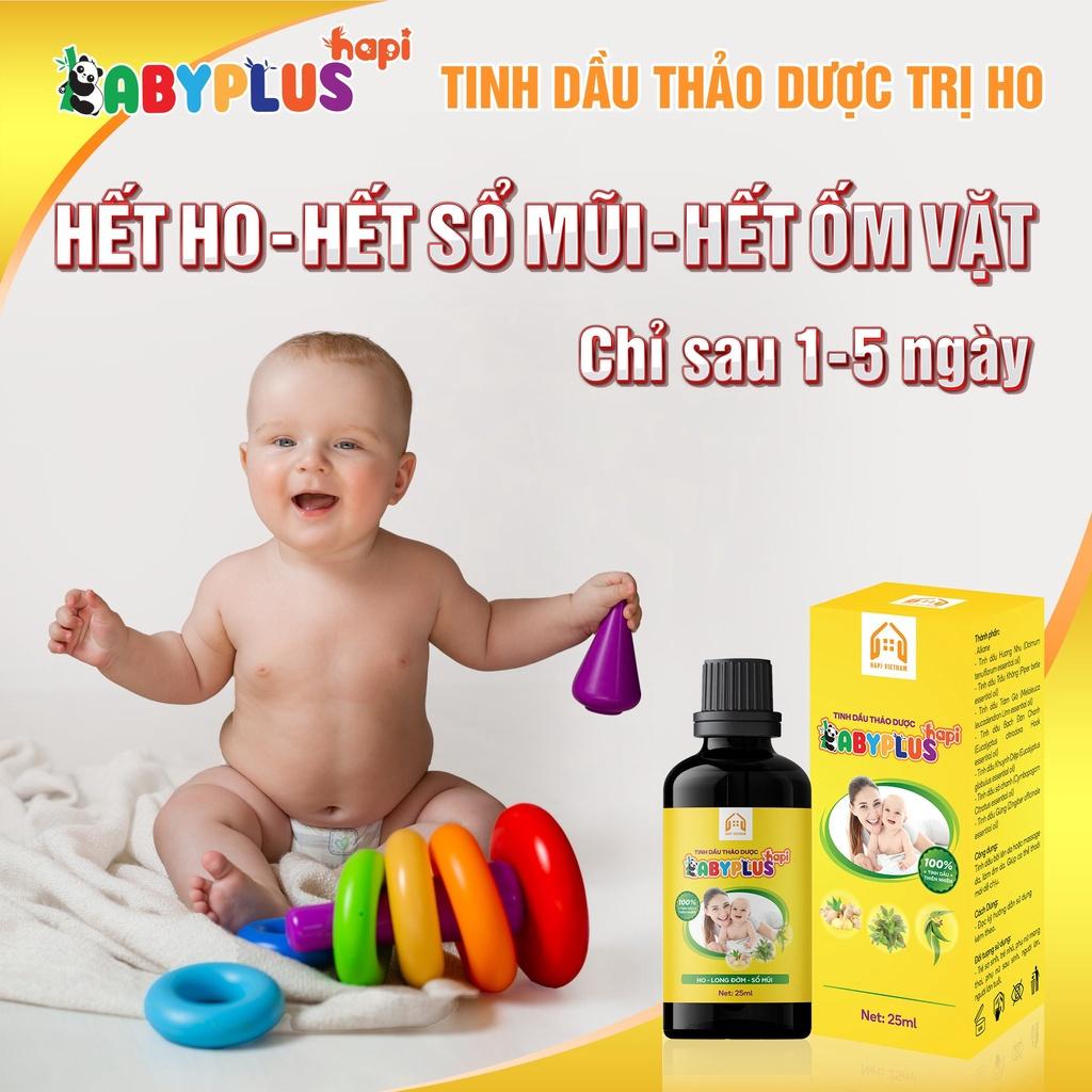 Tinh dầu thảo dược Babyplus Hapi - Giảm ho, giảm đờm, hỗ trợ viêm xoang