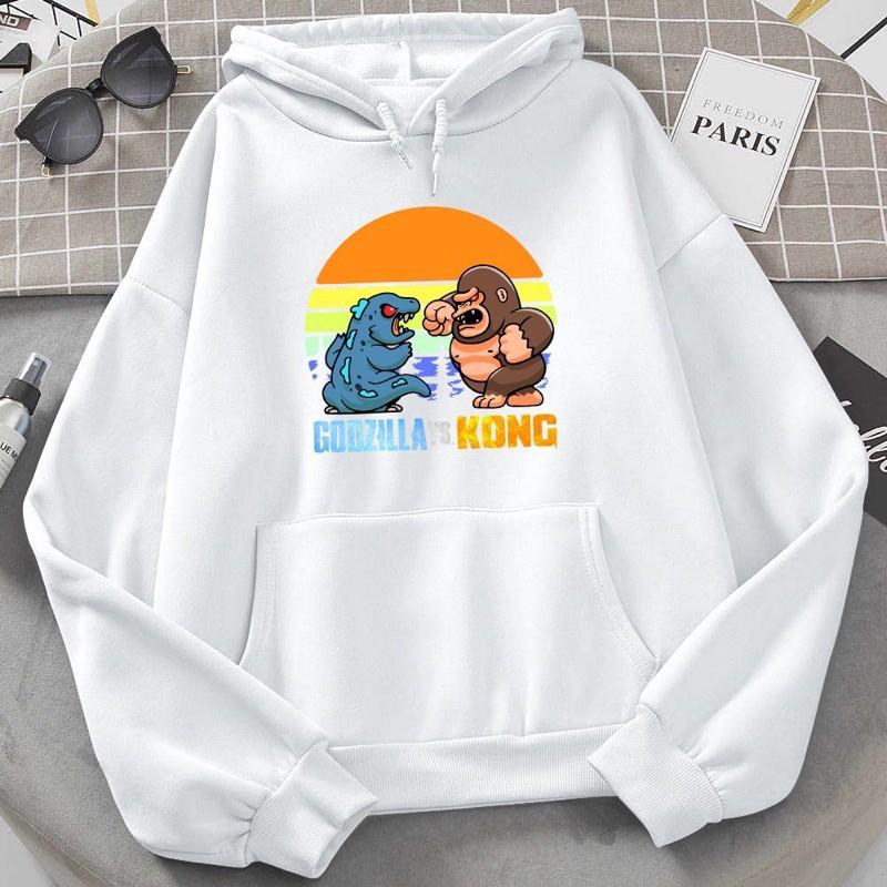 ÁO HOODIE UNISEX IN HOT TREND KING KONG CHẤT LIỆU NỈ BÔNG SIZE TỪ 35-70kg