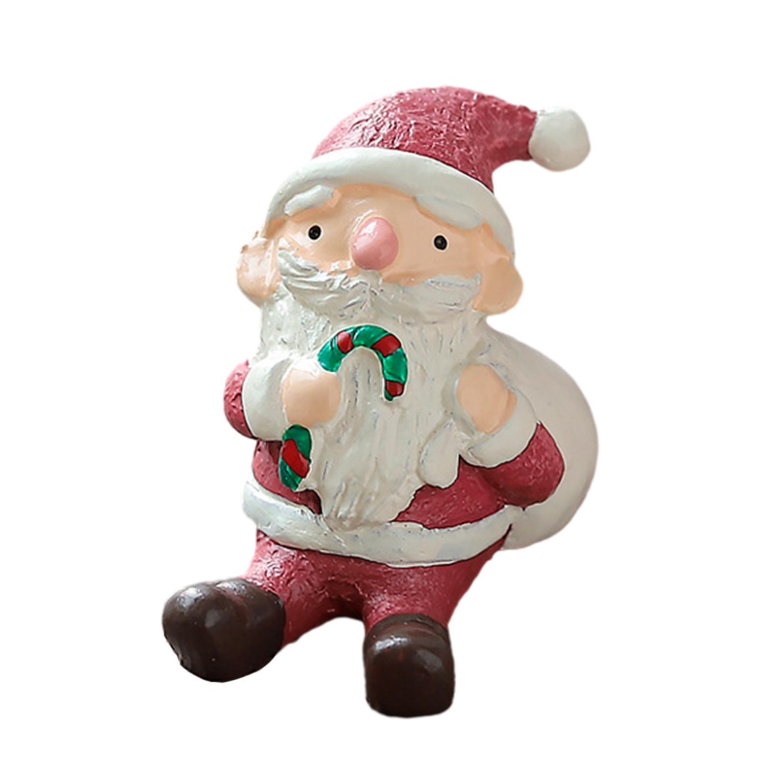 Christmas Figurine Creative Miniature Statue for Tabletop Fairy Garden Decor
