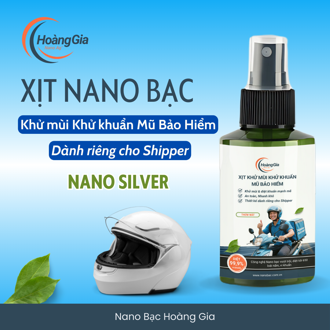 Xịt Khử Mùi Mũ Bảo Hiểm Nano Bạc Hoàng Gia - Dành cho Shipper - Bảo Vệ Da Đầu &amp; Tóc - 100ml