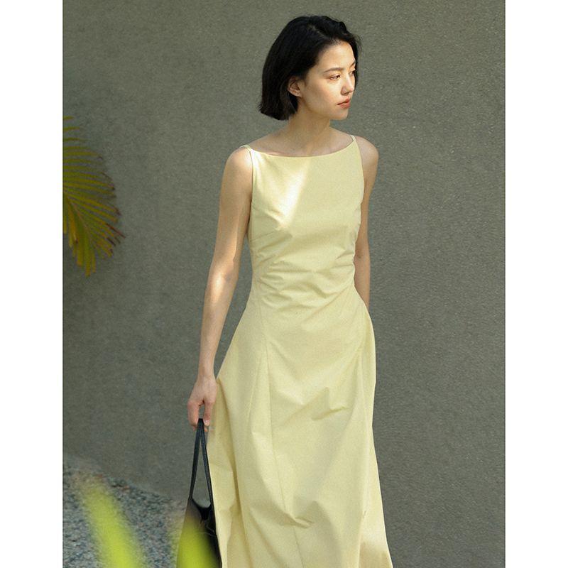 TOBE1SHOP Phong cách Pháp khí chất Vintage vai đầm phụ nữ mùa hè biển nghỉ mát gió không tay áo treo vest váy mỏng