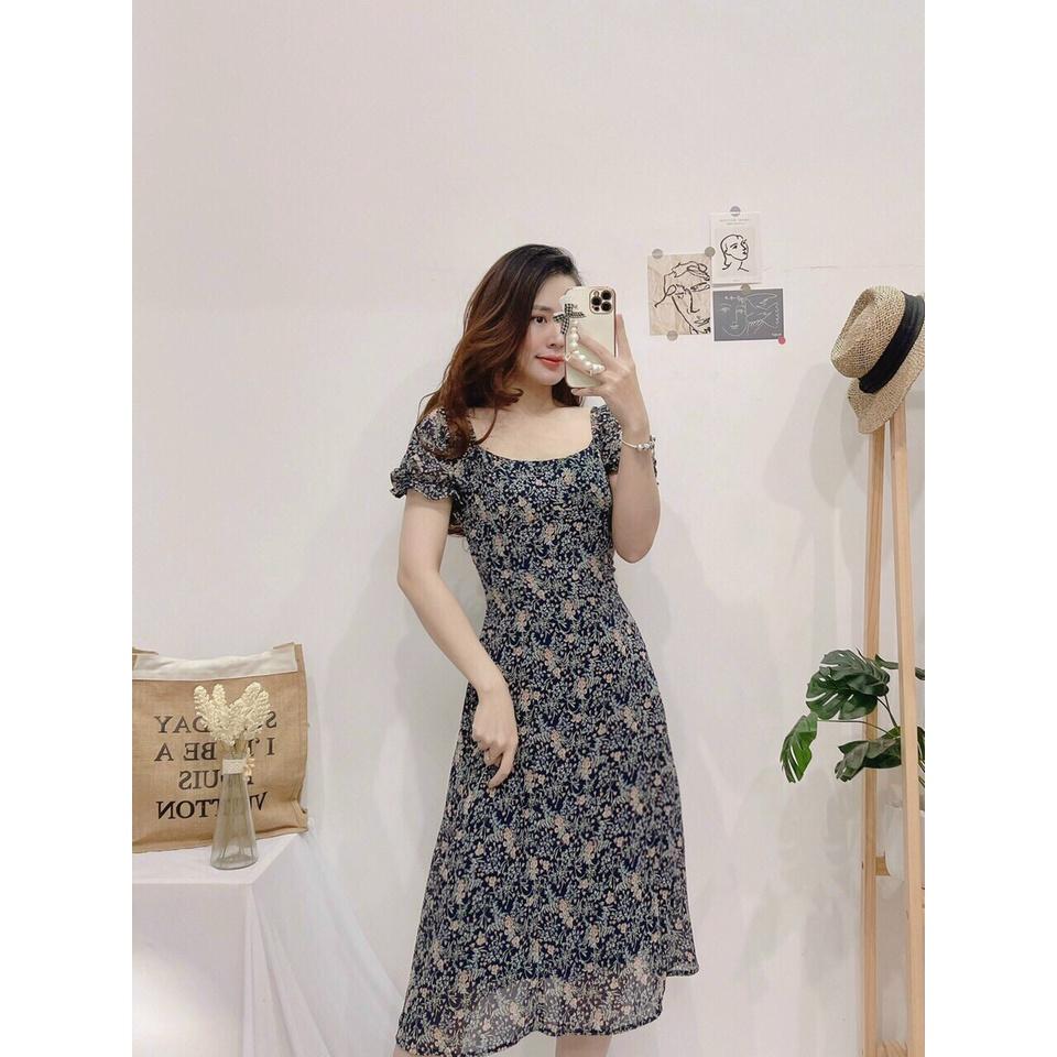 ĐẦM HOA NHÍ TAY NO CHUN - Hình Shop Chụp Thật