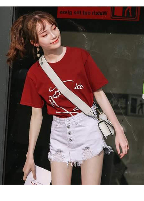 Quần giả váy mẫu G 4 nút rách mt388trang