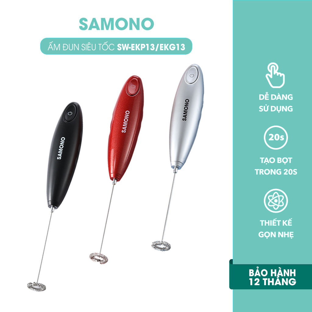 Máy tạo bọt sữa cho các tín đồ yêu thích cà phê cappuchino, latte SAMONO SW-MFB11 - Hàng chính hãng