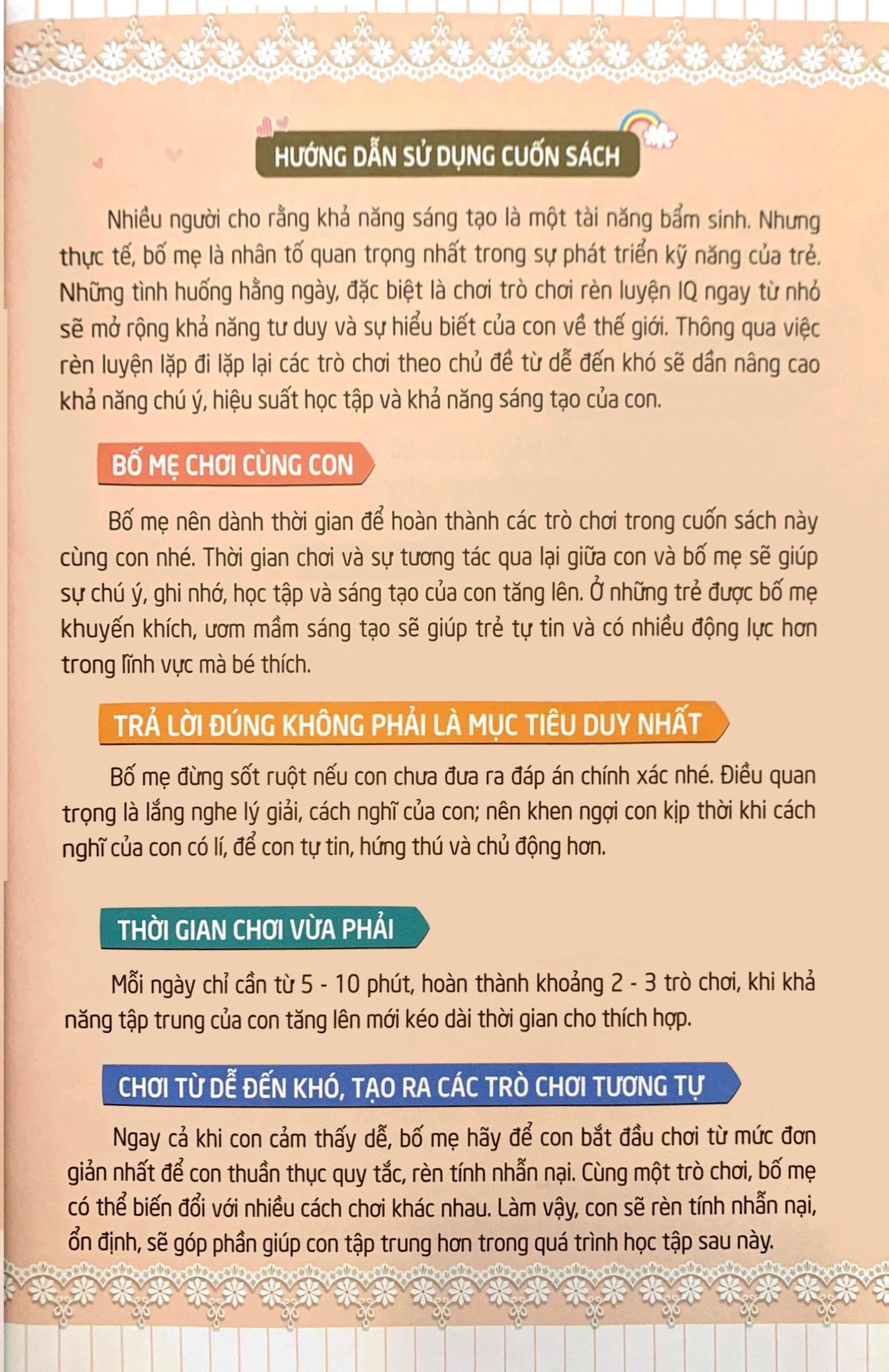 500 Trò Chơi Rèn Luyện IQ (4-10 Tuổi) - Khả Năng Sáng Tạo