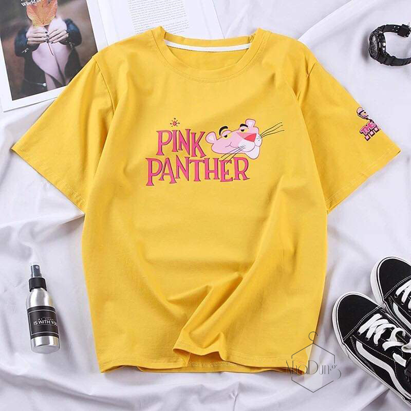 Áo phông nữ Áo thun nữ form rộng tay lỡ pink panther freesize 68kg chất thun 4 chiều co giãn dễ thương