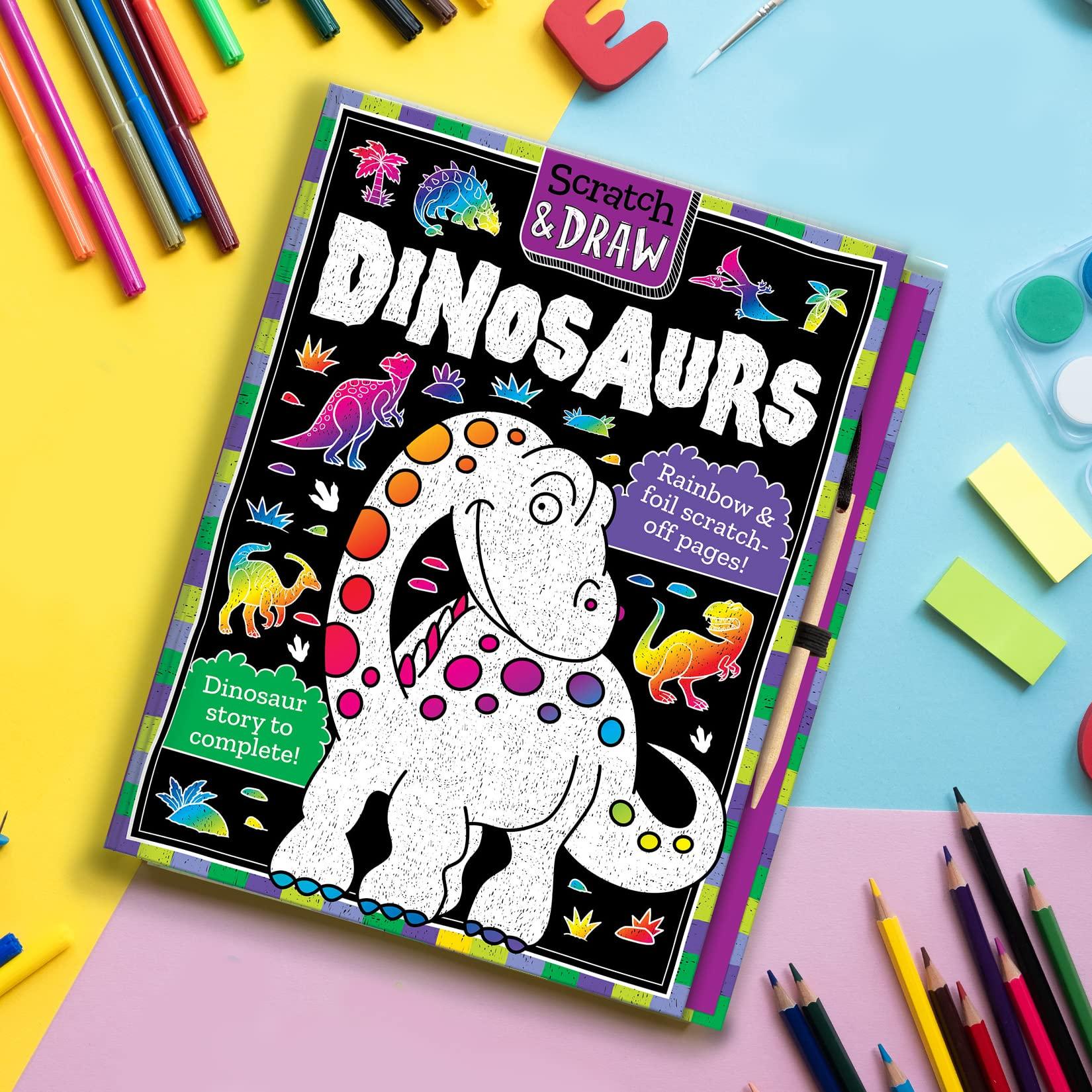 Sách ngoại văn: Scratch &amp; Draw - Dinosaurs