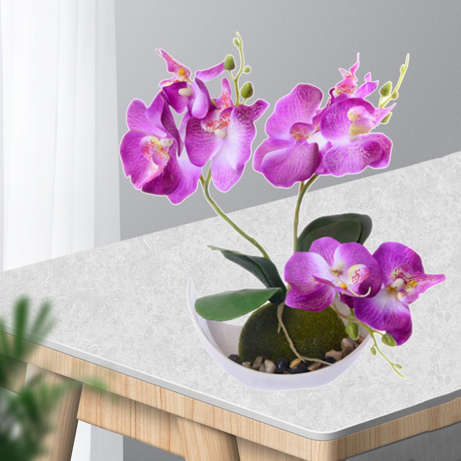 2X Vase with Artificial Flower Set Silk Flower Home Indoor Decor