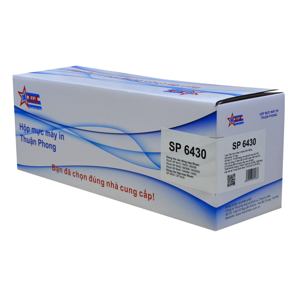 Hộp mực Thuận Phong SP6430 dùng cho máy in Ricoh SP 6410/ 6420/ 6420M/ 6430/ 6430M/ 6430DN/ 6440/ 6440M/ 6450 - Hàng Chính Hãng