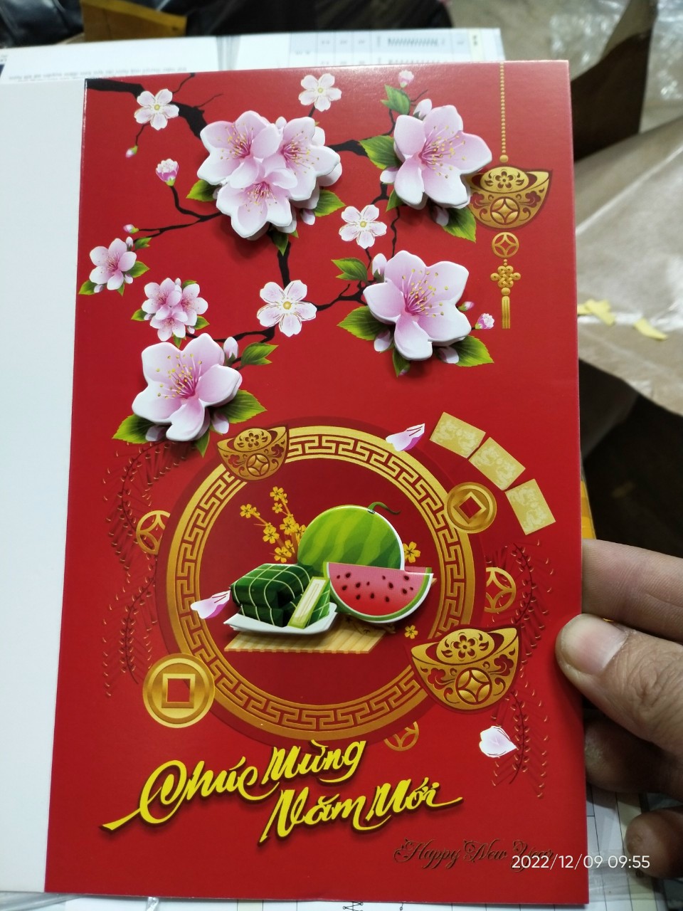 THIỆP CHÚC MỪNG NĂM MỚI 2024 - IN NỔI 3D To Đẹp KT: 13x22Cm