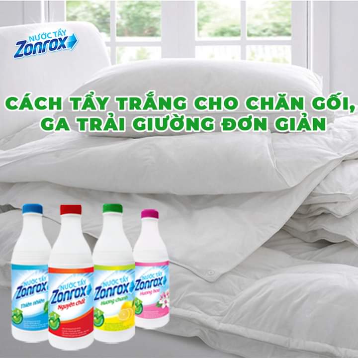 COMBO 3 CHAI NƯỚC TẨY ĐA NĂNG ZONROX 1 LÍT - Tặng thêm 1 chai cùng loại