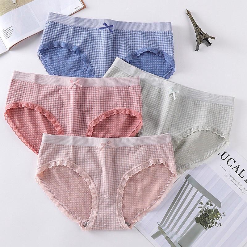 Quần Lót Thun Dệt Kim Hoạ Tiết Karo