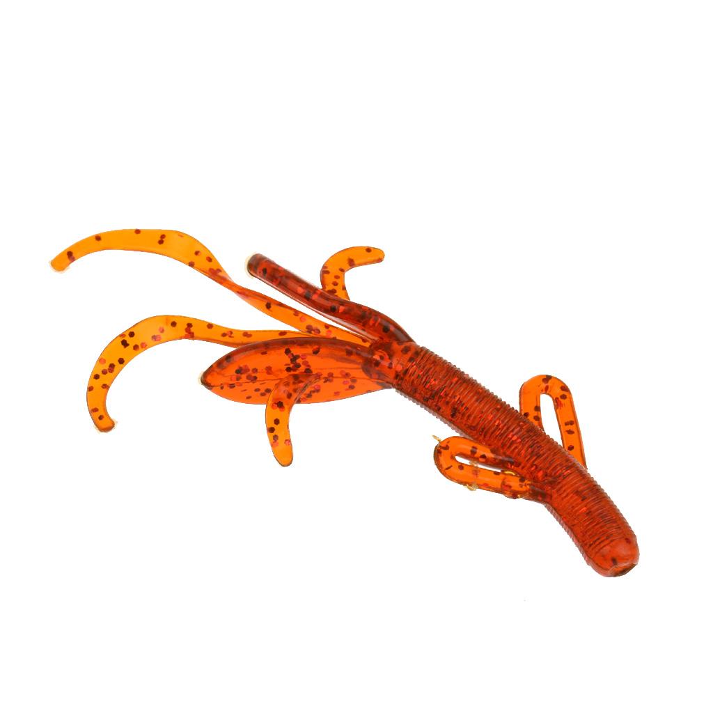 5xSoft Fishing Bait Lifelike Fishing Lure Soft Worm Simulation Bait Lure red