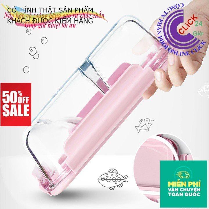 Hộp Cơm Văn Phòng Thủy Tinh 3 Ngăn Chịu Nhiệt Sang Trọng - Hàng Cao Cấp