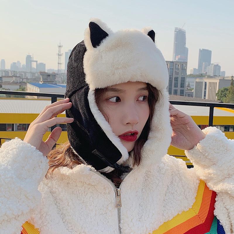 K79 Nữ Nón Mùa Đông HaTt Ushanka Mũ Dành Cho Nữ Làm Dày Lạnh Bộ Đội Mũ Ấm Áp Chắn Gió Nón Mũ Ấm Áp Phi Công nón Nón Earflaps