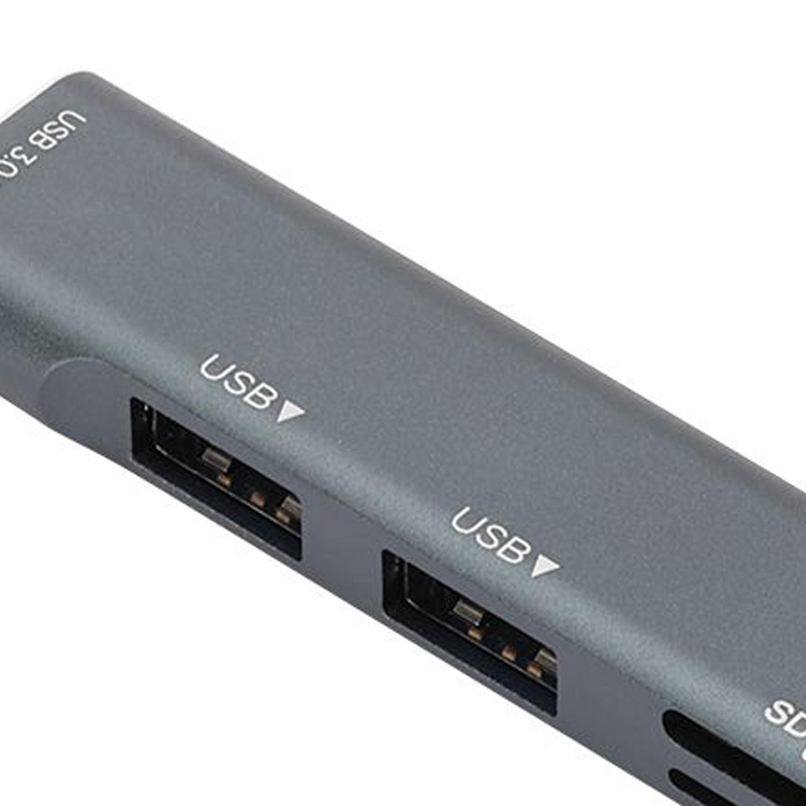 5 in 1 USB 3.0 Hub Multiport Aluminum Alloy for Gaming Desk USB Devices PC