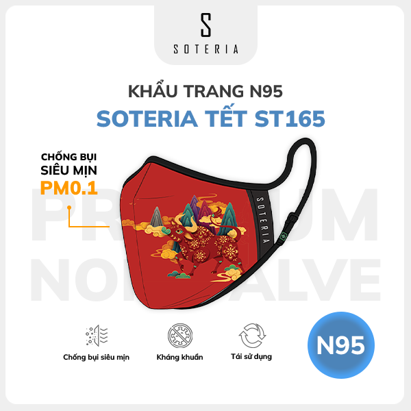 Khẩu trang thời trang Soteria Vietnam LifeStyle - N95 lọc 99% bụi mịn 0.1 micro