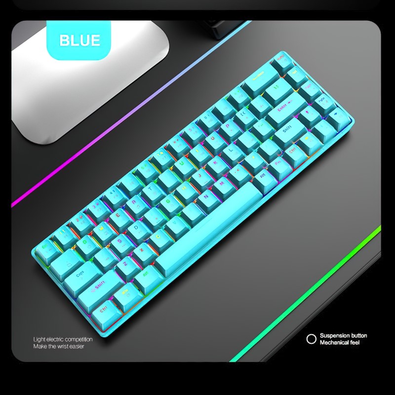 Bàn Phím Cơ Gaming Led RGB T8 Blue mini nhỏ gọn